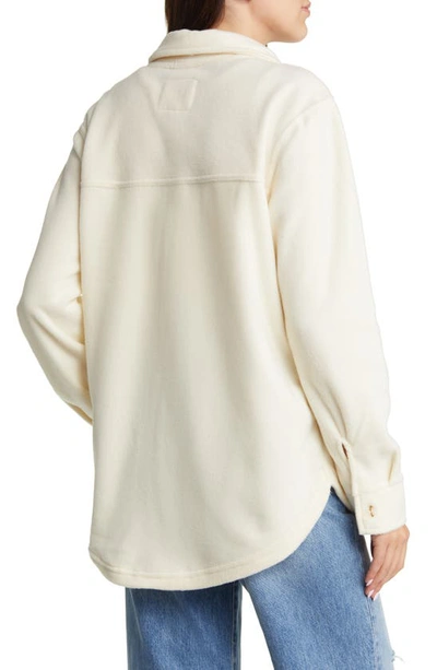 Thread & Supply Plaid Polar Fleece Shacket In Ivory