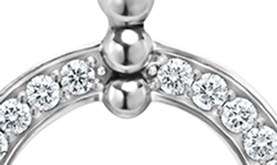 Shop Lagos Caviar Spark Diamond Circle Pendant Necklace In Silver
