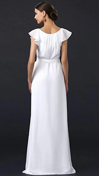 Shop Joanna August Dorian Ruffle Sleeve Wrap Dress In White Wedding