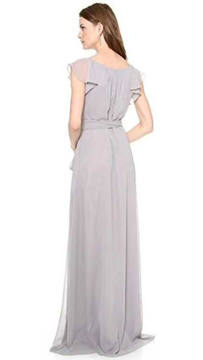 Joanna August Dorian Ruffle Sleeve Wrap Dress In Silver Bells