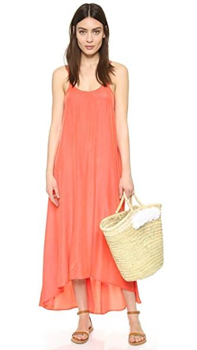 Shop One By Pink Stitch One By Resort Maxi Dress In Coral
