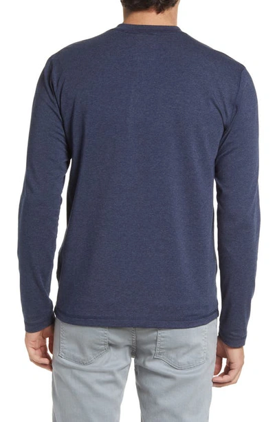 Shop Vintage 1946 Cotton Blend Jersey Henley In Heather Charcoal Navy