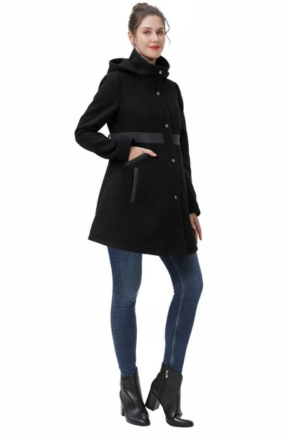 Shop Kimi And Kai Adeline Wool Blend Maternity Coat In Black/gray