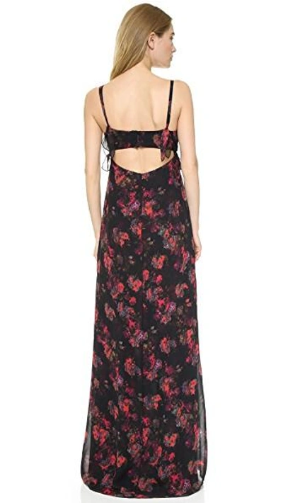 Shop Thakoon Knotted Gown With Cutouts In Black Multi