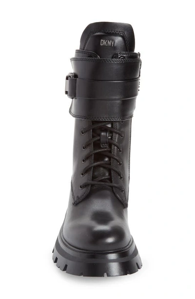 Shop Dkny Sava Combat Boot In Black