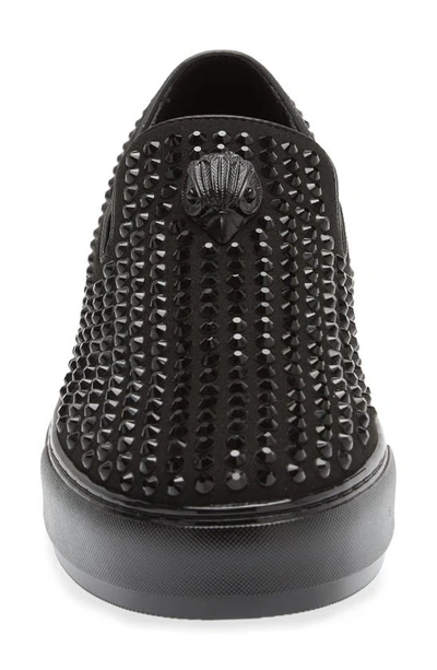 Kurt Geiger London Laney Crystal Stud Platform Slip-on Sneaker In Black
