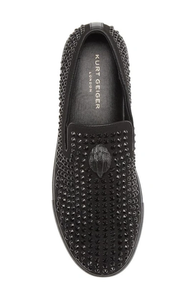 Kurt Geiger London Laney Crystal Stud Platform Slip-on Sneaker In Black