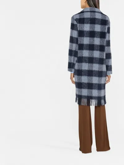 Woolrich Giacca Camicia In Misto Lana Check Blu In Blue