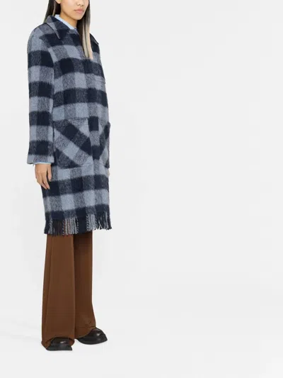 Woolrich Giacca Camicia In Misto Lana Check Blu In Blue