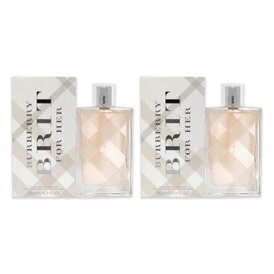 Shop Burberry Brit By  For Women - 3.3 oz Edt Spray - Pack Of 2 In White