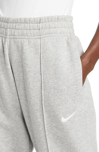 Shop Nike Sportswear Essential Fleece Pants In Dark Grey Heather/ White