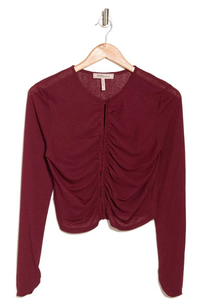 Shop Bcbgeneration Ruched Long Sleeve Top In Rhubarb