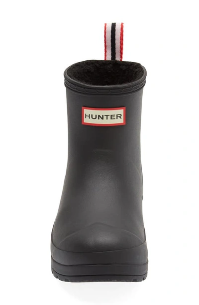 Shop Hunter Play Short Faux Shearling Lined Waterproof Rain Boot In Black
