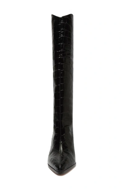 Schutz Maryana Block Pointed Toe Knee High Boot In Black