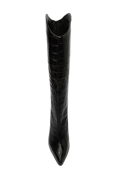 Shop Schutz Maryana Pointed Toe Block Heel Knee High Boot In Black