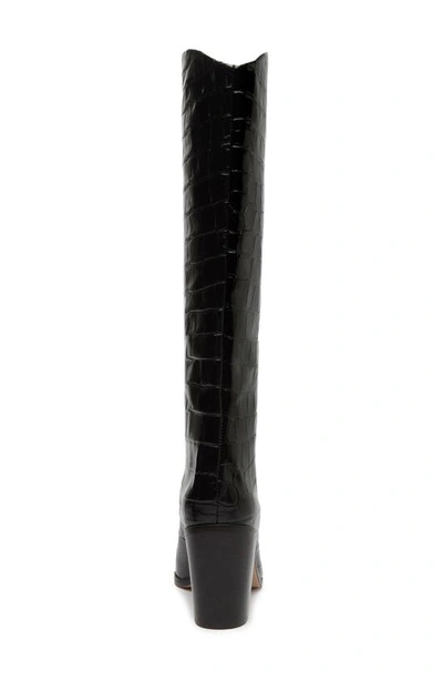 Schutz Maryana Block Pointed Toe Knee High Boot In Black