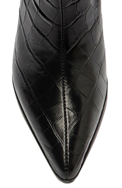 Schutz Maryana Block Pointed Toe Knee High Boot In Black