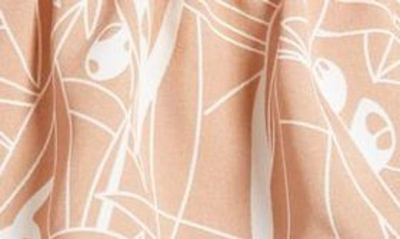 Nikki Lund Winona Abstract Print Cotton Blend Blouse In Beige