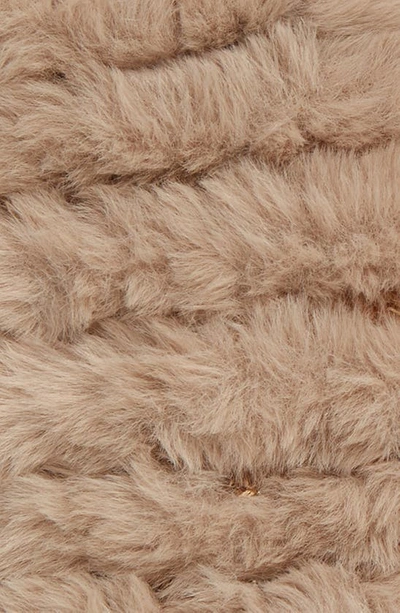 Shop Jocelyn Faux Fur Knitted Mandy Mittens In Palomino