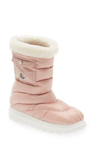 Shop Moncler Kids' Gaia Pocket Down Quilted Boot In Pink