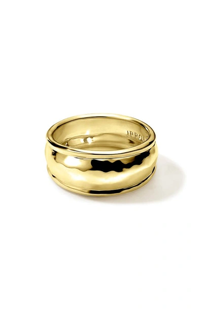 Shop Ippolita Hammered Ring In 18k Yellow Gold