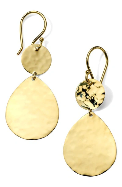 Shop Ippolita Crinkle Hammered Teardrop Earrings In 18k Yellow Gold