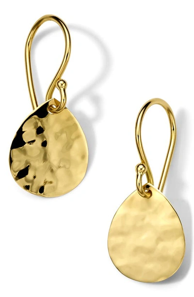Shop Ippolita Hammered Drop Earrings In 18k Yellow Gold