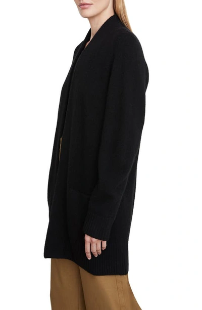 Vince Cashmere Shawl-collar Open-front Cardigan In Black