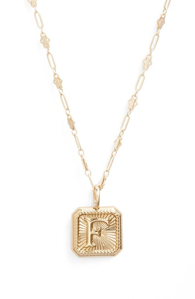 Shop Miranda Frye Harlow Initial Pendant Necklace In Gold - F
