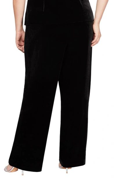 Alex Evenings Plus Size High-rise Pull-on Velvet Pants In Black