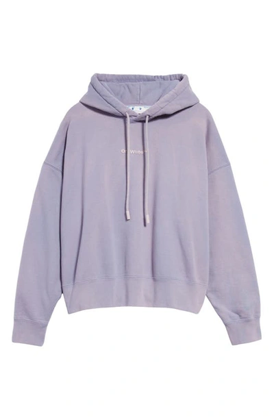 Shop Off-white Logo Cotton Hoodie In Lilac Lilac
