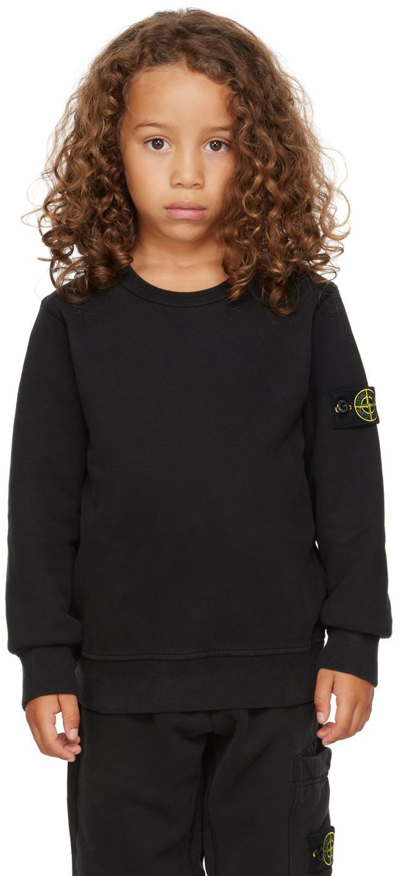 Shop Stone Island Junior Kids Black Garment-dyed Sweatshirt In V0029 Black