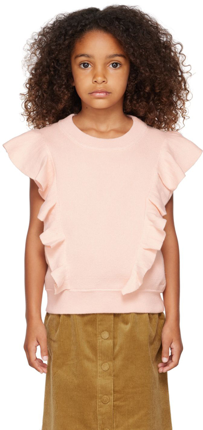 Shop Chloé Kids Pink Ruffled Vest In 45k Pink