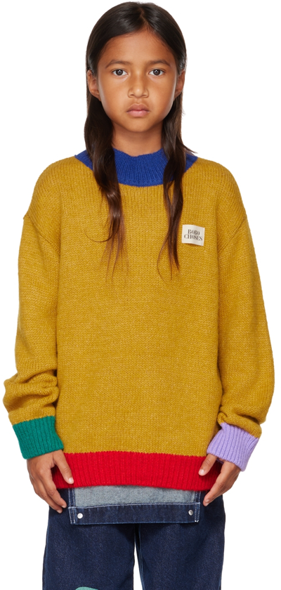Shop Bobo Choses Kids Yellow Colorblock Sweater
