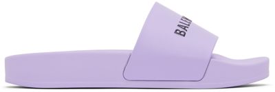 Shop Balenciaga Kids Purple Pool Slides In 5710 Lilac
