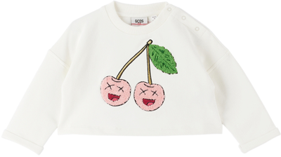 Shop Gcds Baby Off-white Cherry Sweatshirt In Cloud