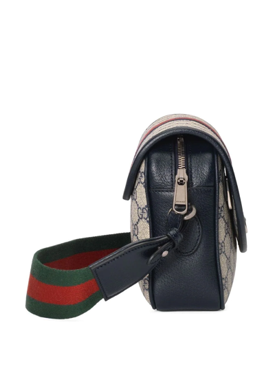 Shop Gucci Small Ophidia Shoulder Bag In Blue