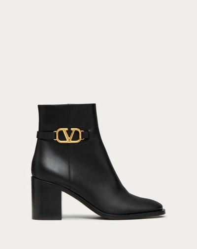 Valentino Garavani Valentino Vlogo 75 Leather Bootie In Black