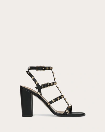 Shop Valentino Garavani Rockstud Ankle Strap Sandal 90 Mm Woman Black 42
