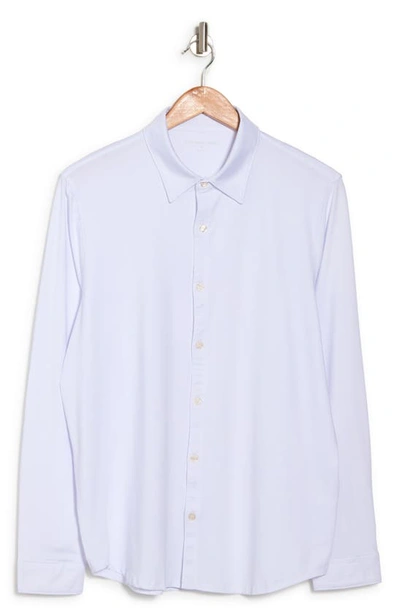 Shop Zachary Prell Bill Stretch Knit Button-up Shirt In White