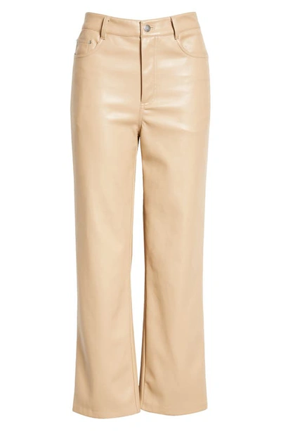 Shop Cami Nyc Hanie Faux Leather High Waist Straight Leg Pants In Soy