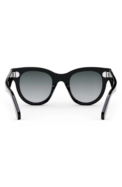 Shop Celine Bold 3 Dots 48mm Square Sunglasses In Shiny Black / Gradient Smoke