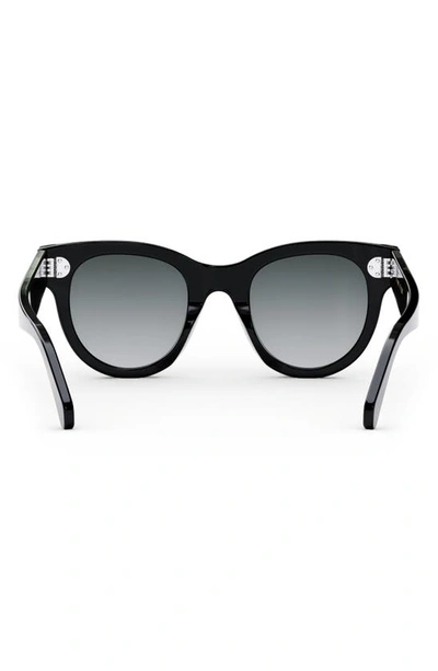Celine Bold 3 Dots 48mm Square Sunglasses In Shiny Black / Gradient Smoke