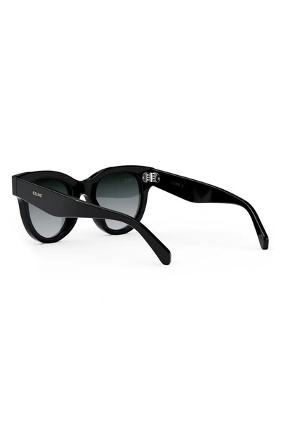 Shop Celine Bold 3 Dots 48mm Square Sunglasses In Shiny Black / Gradient Smoke