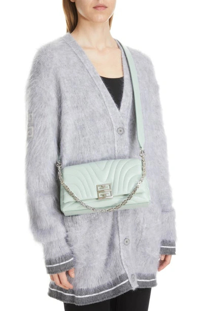 Shop Givenchy Small 4g Quilted Leather Crossbody Bag In Celadon