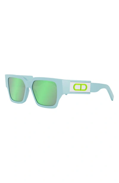 Dior Cd Su (80c7) Dm 40079 U 84q Square Sunglasses In Shiny Light Blue / Green