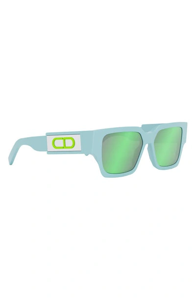 Dior Cd Su (80c7) Dm 40079 U 84q Square Sunglasses In Shiny Light Blue / Green