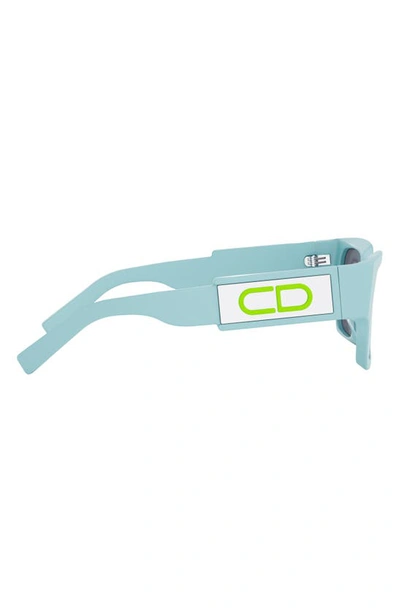 Dior Cd Su (80c7) Dm 40079 U 84q Square Sunglasses In Shiny Light Blue / Green