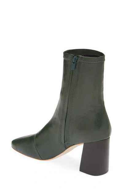 Shop Loeffler Randall Elise Stretch Leather Bootie In Forest