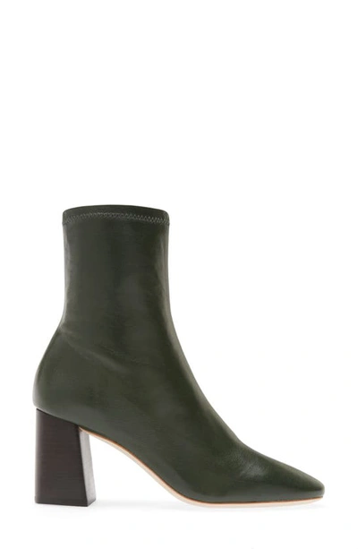 Shop Loeffler Randall Elise Stretch Leather Bootie In Forest